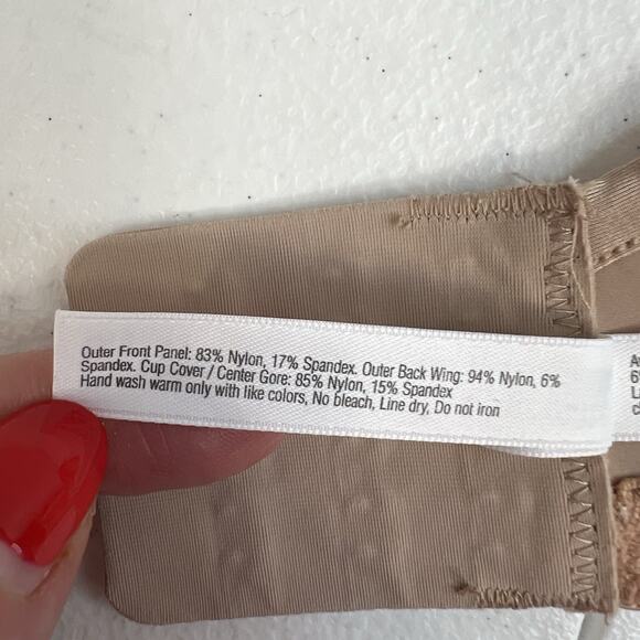 Le Mystere 36DDD 36F Bra Tan Sheer Illusion Demi Underwire Back Closure Beige - Picture 14 of 16